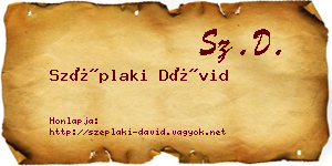 Széplaki Dávid névjegykártya