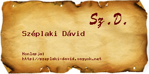 Széplaki Dávid névjegykártya