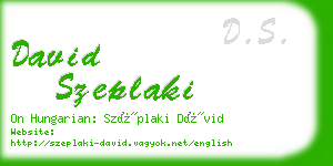 david szeplaki business card